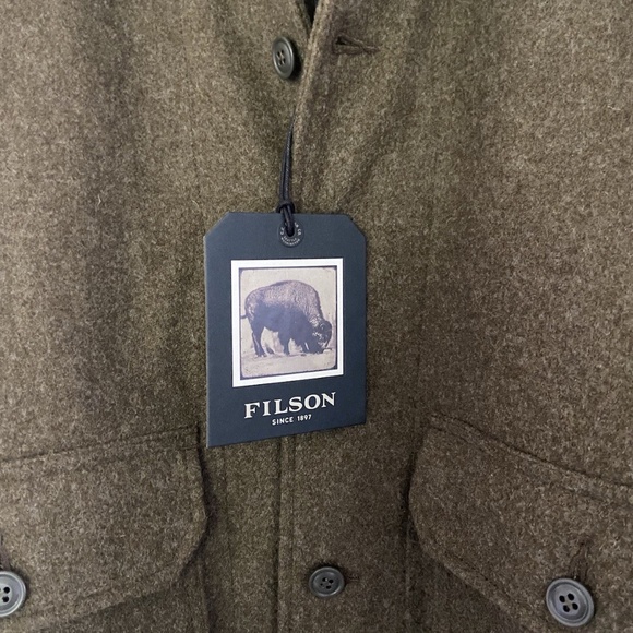 NWT M Filson CCC Wool Bomber in Marsh Olive - Picture 8 of 11